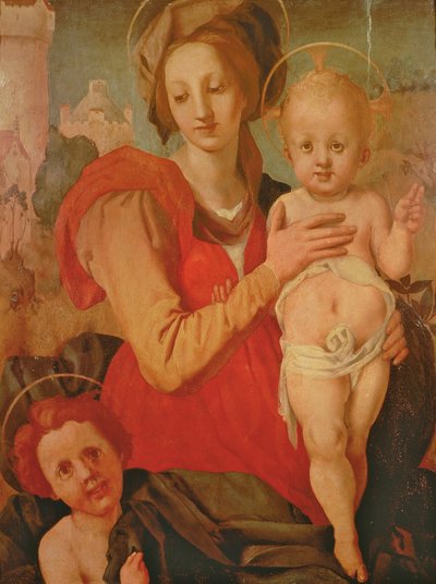 Madonna z Dzieciątkiem Św. Jan Chrzciciel (panel) autorstwa Jacopo Pontormo