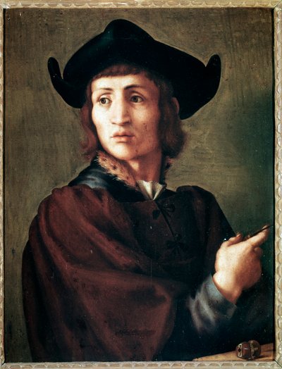 Portret jubilera - olej na panelu autorstwa Jacopo Pontormo