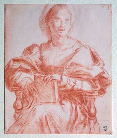 Siedząca Pani - Rysunek autorstwa Jacopo Pontormo