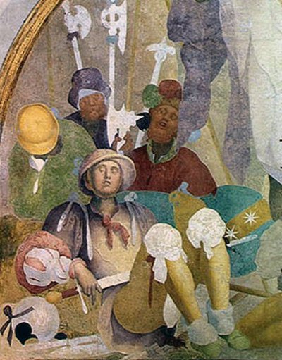 Zmartwychwstanie, luneta z cyklu fresk męki, 1523-26 autorstwa Jacopo Pontormo
