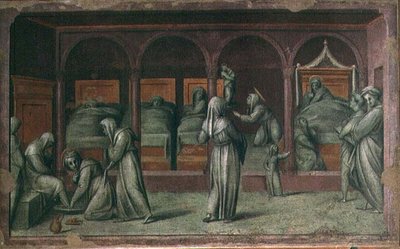 Oddział Kobiecy w Szpitalu św. Mateusza (fresk) autorstwa Jacopo Pontormo
