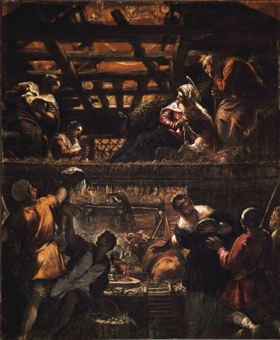Adoracja pasterzy autorstwa Jacopo Robusti Tintoretto
