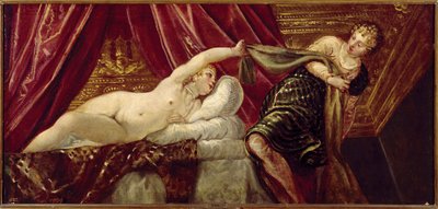 Józef i żona Putifara (lub Potyfara) Obraz Jacopo Robustiego dit il Tintoretto (Tintoret) (1518-1594) ok. 1555 r. Słońce. 54x117 cm Madryt, Muzeum Prado autorstwa Jacopo Robusti Tintoretto