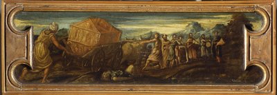 Król Dawid niosący Arkę Przymierza do Jerozolimy. autorstwa Jacopo Robusti Tintoretto