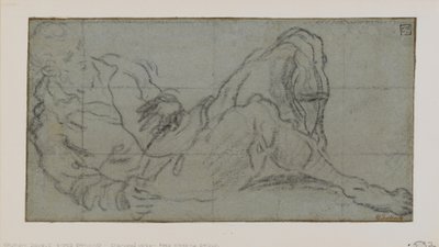 Leżąca figura mężczyzny, 1560-9 (kreda na papierze) autorstwa Jacopo Robusti Tintoretto
