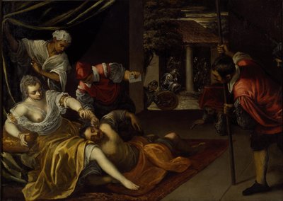 Samson i Dalila (olej na płótnie) autorstwa Jacopo Robusti Tintoretto