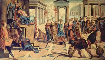 Salomon i królowa Saby autorstwa Jacopo Robusti Tintoretto