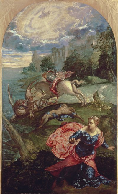Św.George i Smok autorstwa Jacopo Robusti Tintoretto