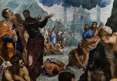 Św. Augustyn uzdrawia chromych, szczegół autorstwa Jacopo Robusti Tintoretto