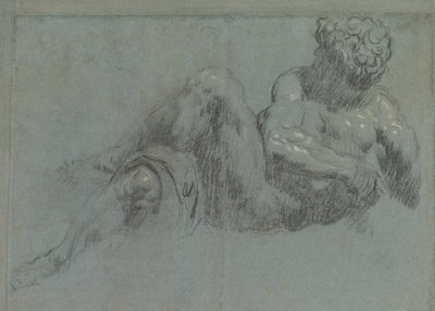 Studium według Michała Anioła Giorna, ok. 1550-55 (kreda na papierze) autorstwa Jacopo Robusti Tintoretto