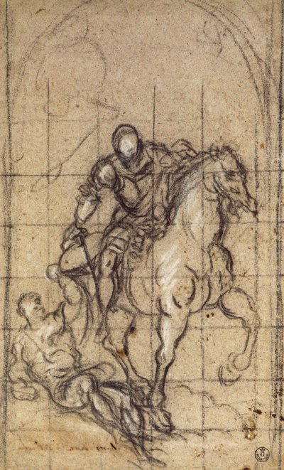 Studium do San Martino autorstwa Jacopo Robustiego znanego jako Tintoretto (1519-1594), rysunek autorstwa Jacopo Robusti Tintoretto