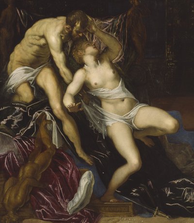 Tarkwiniusz i Lukrecja, ok. 1578-80 (olej na płótnie) autorstwa Jacopo Robusti Tintoretto