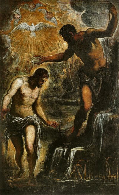 Chrzest Chrystusa, ok. 1589 autorstwa Jacopo Robusti Tintoretto