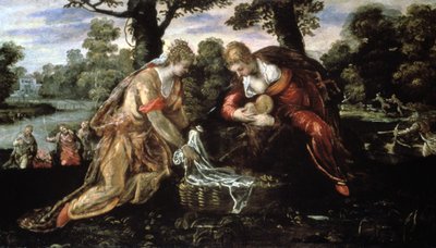 Znalezienie Mojżesza, XVI wiek autorstwa Jacopo Robusti Tintoretto