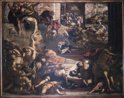 Rzeź Niewiniątek, 1582-1585. autorstwa Jacopo Robusti Tintoretto