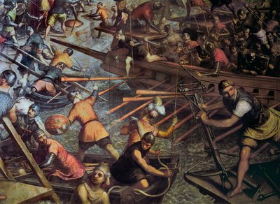 Zdobycie Konstantynopola w 1204 r. (Odcinek IV krucjaty (Szczegół) Obraz Jacopo Robustiego (Tintoretto) (1518-1594). autorstwa Jacopo Robusti Tintoretto