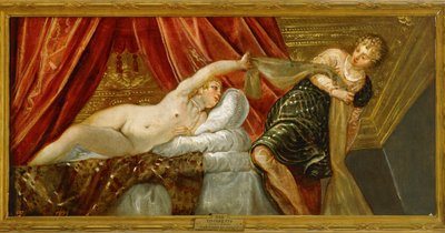 Czystość Józefa - Józef i żona Potyfara ... (obraz na płótnie) autorstwa Jacopo Robusti Tintoretto