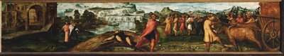 Transport Arki Przymierza ... (olej na drewnie) autorstwa Jacopo Robusti Tintoretto