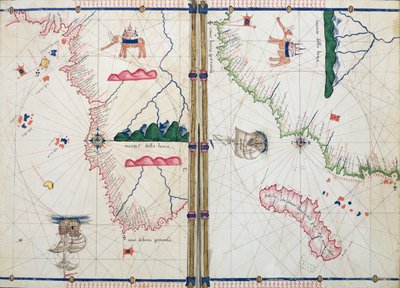 Pani Ital 550.03.15 fol.4v-5r Mapa Afryki i Przylądka Dobrej Nadziei z „Carte Geografiche” autorstwa Jacopo Russo