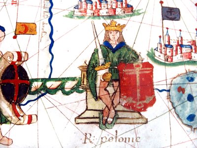 fragment króla Polski z renesansowej mapy Europy, Jacopo Russo (po), 1528 autorstwa Jacopo Russo