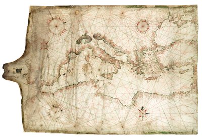 Morze Śródziemne i Morze Czarne 1546 autorstwa Jacopo Vesconte Maggiolo