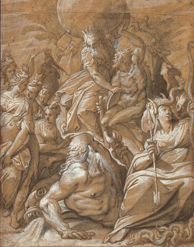 Atlas i Herkules autorstwa Jacopo Zucchi