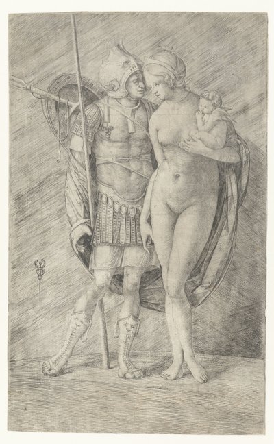 Mars w zbroi i naga Wenus z Kupidynem autorstwa Jacopo de