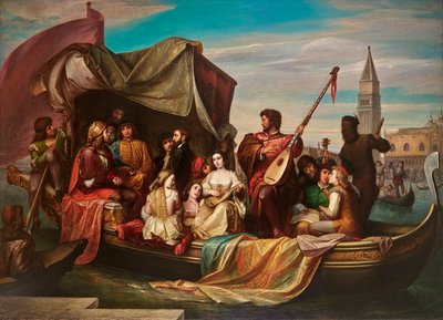 Giovanni Bellini i Albrecht Dürer są celebrowani przez weneckich artystów autorstwa Jacopo de Andrea