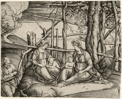 Święta Rodzina ze św. Elżbietą i Dzieciątkiem św. 1499-1501 autorstwa Jacopo de Barbari