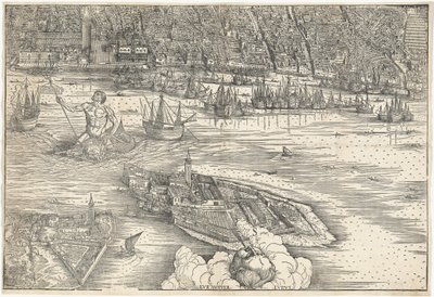 Widok Wenecji [dolny blok centralny], 1500. autorstwa Jacopo de Barbari