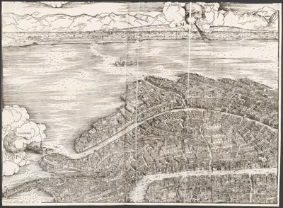 Widok Wenecji [górny lewy blok], 1500. autorstwa Jacopo de Barbari