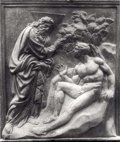 Stworzenie Adama, panel z Porta Magna, ok.1430 (marmur) autorstwa Jacopo della Quercia