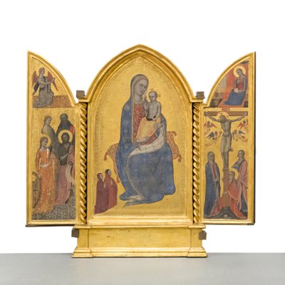 Madonna z Dzieciątkiem; Zwiastowanie; Ukrzyżowanie i święci, ok. 1380 r. (panel) autorstwa Jacopo di Cione