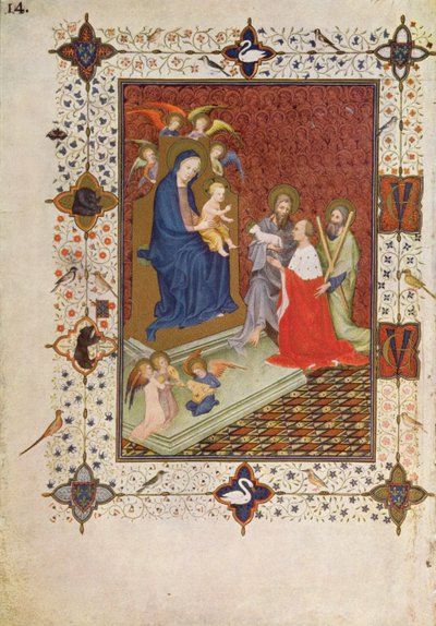 MS 11060-11061 Frontyspis ze św. Janem, księciem de Berry, św. Andrzejem i św. autorstwa Jacquemart de Hesdin