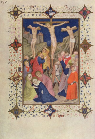 MS 11060-11061 Godzinki o Krzyżu: Brak, Jezus na krzyżu, z "Tres Riches Heures du Duc de Berry". autorstwa Jacquemart de Hesdin