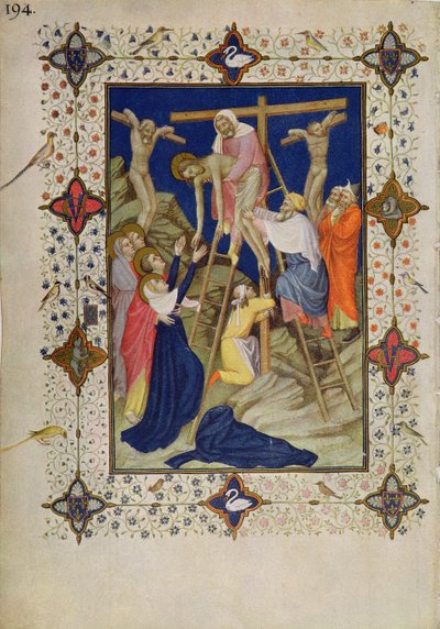 MS 11060-11061 Godzina Krzyża: Nieszpory Zejście z Krzyża autorstwa Jacquemart de Hesdin