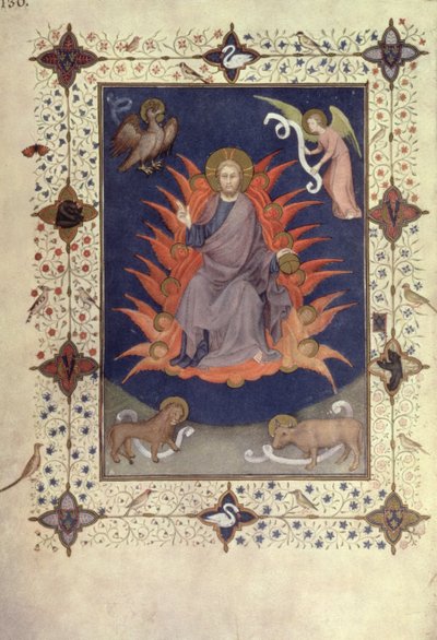 MS 11060-11061 Psalmy pokutne: Chrystus w Majestacie, z "Tres Riches Heures du Duc de Berry". autorstwa Jacquemart de Hesdin