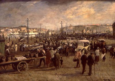 Wyprzedaż ryb (olej na płótnie) autorstwa Jacques Emile Blanche