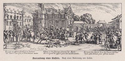 Zniszczenie klasztoru podczas wojny trzydziestoletniej autorstwa Jacques (after) Callot