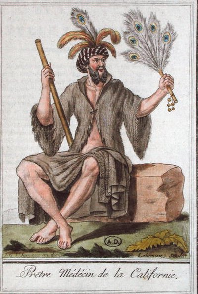 Priest Doctor z Kalifornii, z „Encyclopedie des Voyages”, grawerowane przez Labrousse autorstwa Jacques (after) Grasset de Saint Sauveur