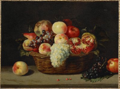 Panier de grenade, peches et raisins - Kosz z granatem, brzoskwiniami i winogronami ... autorstwa Jacques (attr. to) Linard