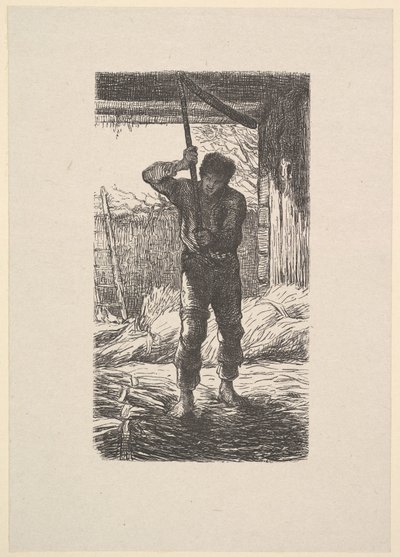 Człowiek młócący pszenicę, 1853. autorstwa Jacques Adrien Lavieille