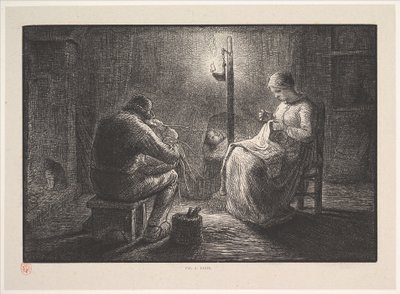 Noc, z cyklu Cztery pory dnia, 1830-75. autorstwa Jacques Adrien Lavieille