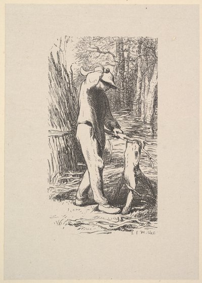 Drwal robiący pedała, 1853. autorstwa Jacques Adrien Lavieille
