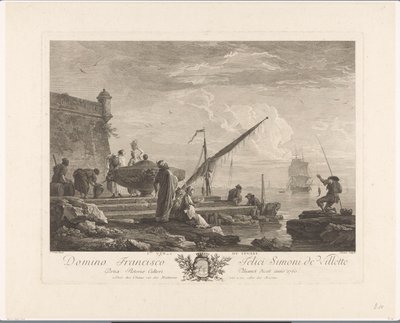 Postacie na brzegu rzeki w Levant 1ere vue du Levant (tytuł na przedmiocie) autorstwa Jacques Aliamet
