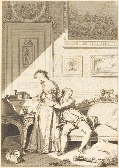 Skąpy szarmancki oszustka autorstwa Jacques Aliamet and Antoine Jean Duclos after Jean Honoré Fragonard