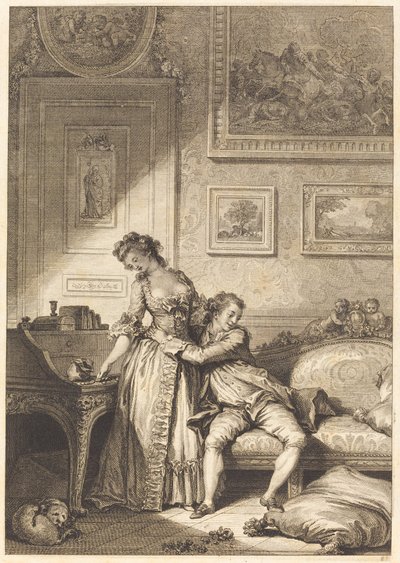 Skąpy szarmancki oszustka autorstwa Jacques Aliamet and Antoine Jean Duclos after Jean Honoré Fragonard