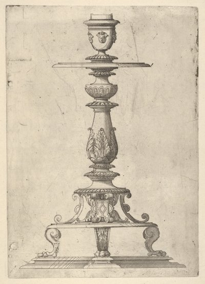 Projekt świecznika, 1548-49. autorstwa Jacques Androuet Du Cerceau