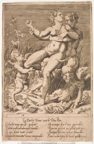 Diana i Pan autorstwa Jacques Androuet Ducerceau d.Æ.