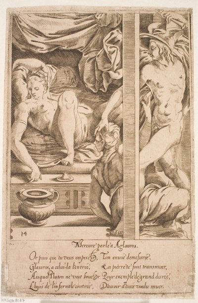 Merkury odwiedza Herse autorstwa Jacques Androuet Ducerceau d.Æ.